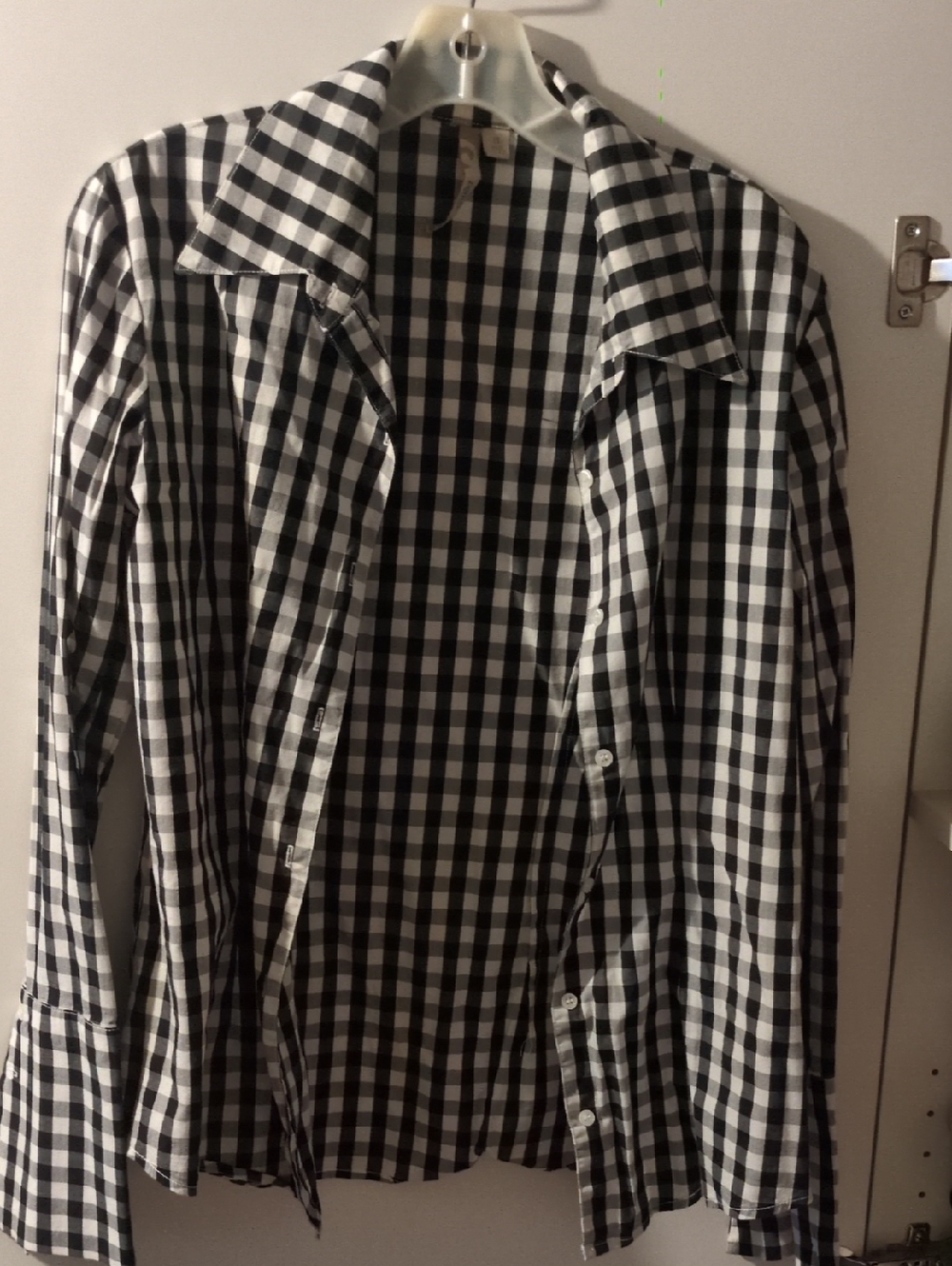 Comfy USA Black & White Checkered Button Down